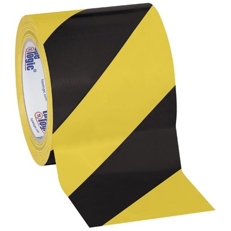 Tape Logic 4'' x 36 yds. Black/Yellow Tape Logic Striped Vinyl Safety Tape, 3PK T94363PKBY